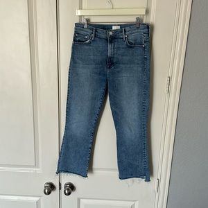 MOTHER JEANS The Insider Crop Step Fray Wash Twice Shy size 32